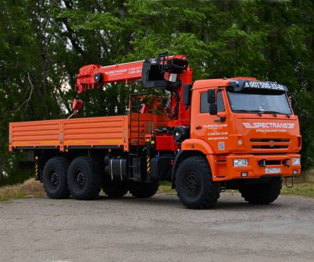 Аренда манипулятора на базе Камаз 6x6 (Стрела вылет 18 метров, г-ть 5 тонн)